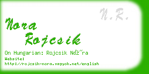 nora rojcsik business card
